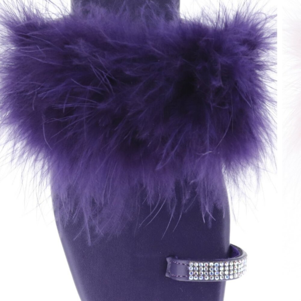 Fashion Rhinestone Squared Toe/Feather Sandal